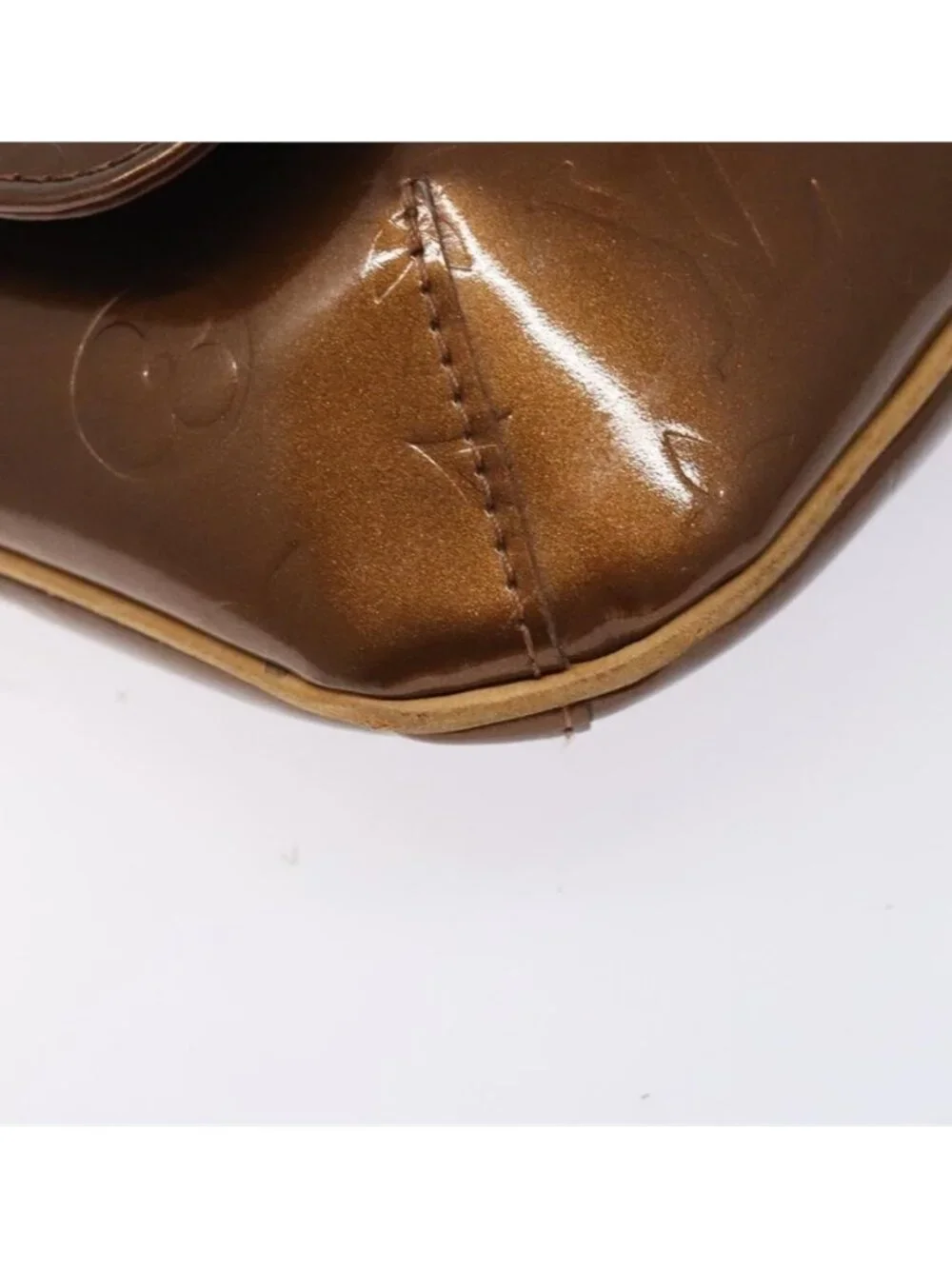 Authentic LOUIS VUITTON Monogram Vernis Thompson Street Bag Bronze M91124 LV